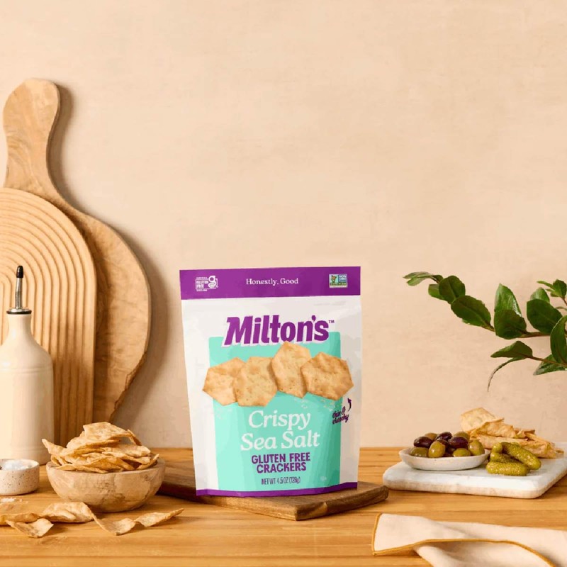 Milton’s Gluten Free Crackers, Crispy Sea Salt - Non-GMO Project