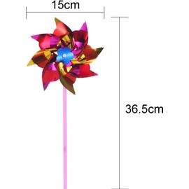 30Pcs Windmills for Garden Bird Scarers, 6 X 14Inchs Rainbow Windmill Spinners, Reflective Pinwheels for Pigeon Deterrent for Outside Patio Lawn Spring Decor