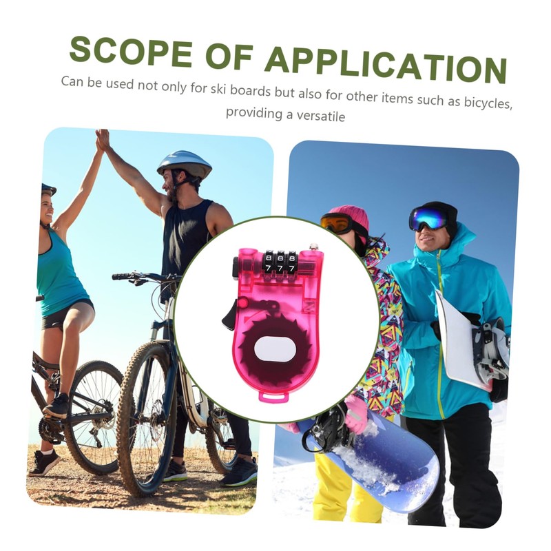 Sosoport Compact Ski Lock Password for Snowboard Scooter Bike Lightweight