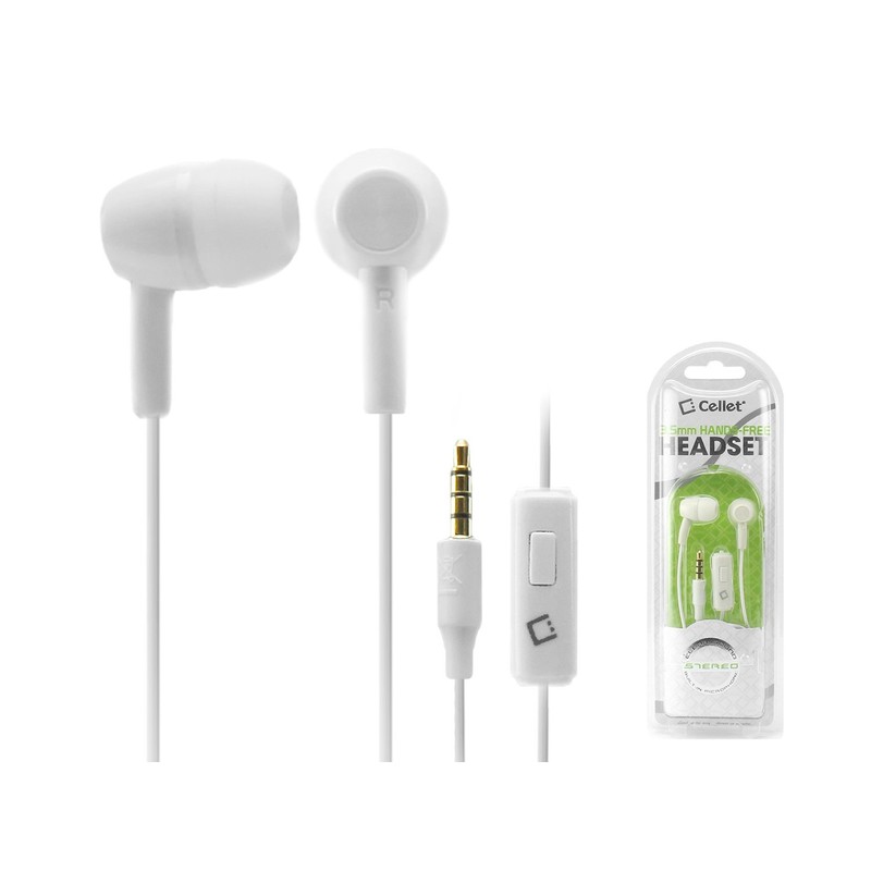 Cellet 3.5mm Premiere Sound Hands-Free Stereo In-Ear Headphones - White