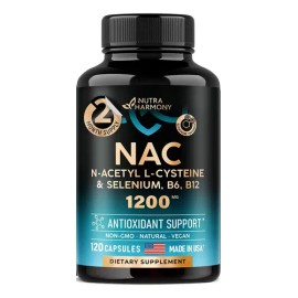 NAC NutraHarmony 120 Cápsulas Suplemento Nutricional Vegano Sin Gluten