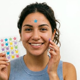 Parches Hidrocoloides para Acn en Forma de Estrella, Multicolor, 36 Piezas, para Espinillas y Brotes en Todo Tipo de Piel                             