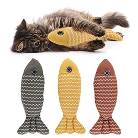 DYD 3 Piezas Juguetes Pez para Gatos, Juguetes con Hierba Gatera, Juguete Interactivo Simulación para Gatos Pez para Gatos Que Muerden, Mastican y Patean