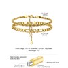 KeyStyle Gold Anklets Sets for Women, Stainless Steel Figaro Link