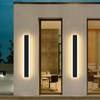 Mikeru Modern Wall Light, 3000k-6000k Dimmable Sconce 23.6inch Black Exterior