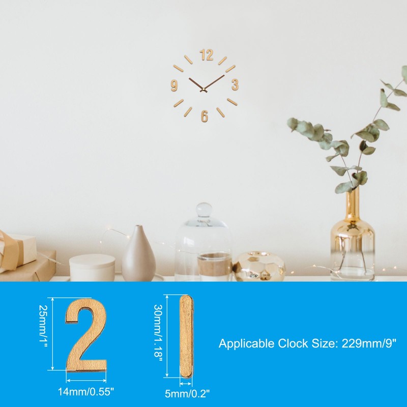 PATIKIL Wooden Clock Numbers Kit, 0.98inch Self Adhesive Clock Numbers