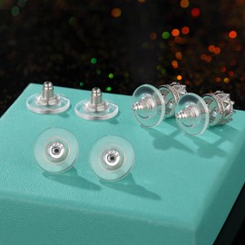 12mm Big Earring Backs, 925 Sterling Silver Locking Earring Backs Replacements, 18K Gold Earring Backs Replacements for Studs Heavy Droopy Earrings Hypoallergenice No-Irritate Secure