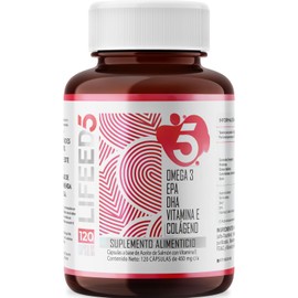 LIFEED Omega 3 (Aceite de Pescado), EPA, DHA  Suplemento Alimenticio Adicionado con Vitamina E y Colgeno para Hombre y Mujer  120 Capsulas Blandas... 