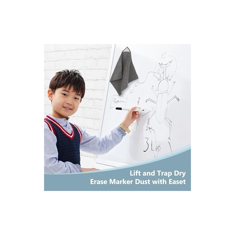 2 Pack Magnetic Microfiber Whiteboard Eraser Dry Erase Cloth Cleaning