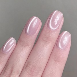 Larvall BEAUTPAL Glassy Cat Eye Gel Nail Polish,15ML Glitter Holographic UV LED Nail Polish Gel Salon Manicure Nail Art DIY at Home with Magnetic Wand Color 005 Gentle Pink