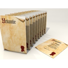 Urkundenpapier URKUNDENROLLE in Pergamentpapier Optik, 50 Blatt A4, 190g/qm, hochwertiges Briefpapier für Laser/Ink/Copy/Hand