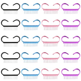 Nail Brush,20 Pieces Black Handle Nail Cleaning Brushes Fingernail Brushes Hand Wash Brush for Toes and Nails Cleaning (4 color)