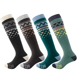 OutdoorMaster Unisex Ski Socks,Skiing and Snowboarding Socks for Men & Women with Over the Calf Design/Non-Slip Cuff