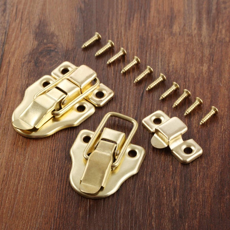 dophee 10Pcs Vitnage Gold Duckbilled Toggle Hasp Latch Clasp Lock