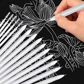 KANOSON White Gel Pen, 10 Pieces Artist White Pen with 5 Refills for Black Paper, 0.8mm Fine Tip White Gel Pen for Drawing Highlights Outline Sketching Art Design