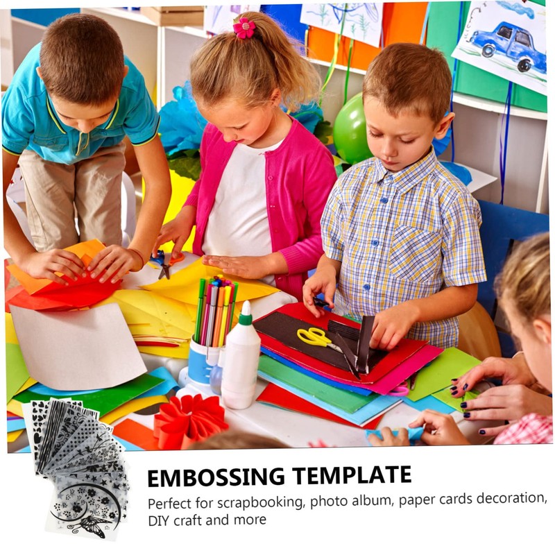 OSALADI 10pcs Plastic Embossing Folders for DIY Card Making Scrapbooking