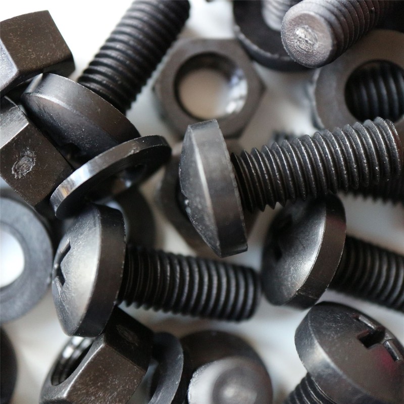 20 x Black Pan Head Screws Polypropylene (PP) Plastic Nuts