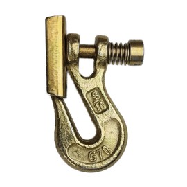 Grade 70 Pin Lock Clevis Grab Hook with Latch, for Tow Winch Trailer, Logging, Yellow Zinc Chromate Finish (5/16-1pc)