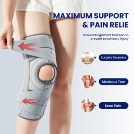 Galvaran Knee Brace for Meniscus Tear:Adjustable Knee Support for Maximum Knee Pain,Side Stabilizers for Injury or Surgery Recovery - Men and Women