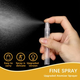 QIYUDA 40 Pcs Mini Perfume Spray Bottle with Lid, 5ml Portable Travel Plastic Refillable Empty Fine Mist Perfume Small Sample Bottles, Clear