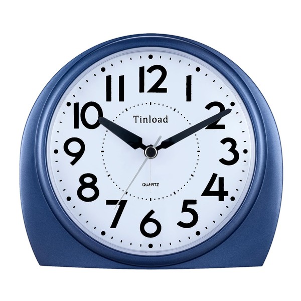 5.5" Silent Analog Alarm Clock Non Ticking, Gentle Wake, Beep