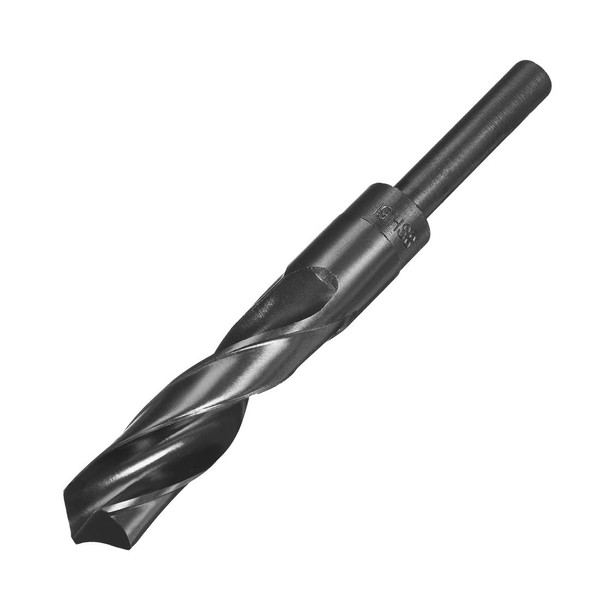 sourcing map Reduced Shank Drill Bit 19mm High Speed Steel HSS 9341 Black Oxide with 1/2 Inch Straight Shank