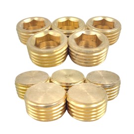 10pcs 1/2" NPT Male Brass Pipe Fitting Plug adapter Internal Hex Socket Thread for Closing the End of Pipe