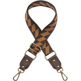Duwi Wide Purse Strap Jacquard Guitar Style Strap Multicolor Canvas Adjustable Crossbody Bag Strap(black,brown,parallelogram)