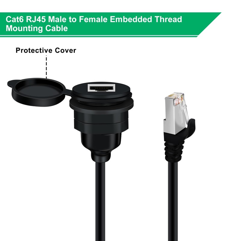 HuaLiSiJi CAT6 RJ45 Flush Mount Male to Female LAN Ethernet