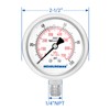 MEASUREMAN Fully Stainless Steel Hydraulic Glycerin Filled Pressure Gauge, 2-1/2"
