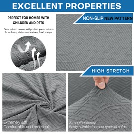 XINEAGE 2026 New 3 Pieces Couch Covers for 2 Extra Large Cushion Sofa Super Stretch Sofa Cover for 2 Large Seat Universal Loveseat Slip Cover for Living Room (Light Gray), 71"-91"(2 Cushions)