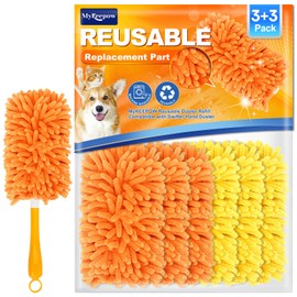 MyKEEPOW Reusable Duster Refill Compatible with Swiffer Hand Duster 360 Heavy Duty Dusters Refills 3+3 Pack