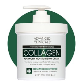 Advanced Clinicals Collagen Cream Body Lotion & Face Moisturizer W/Vitamin E | Skincare Moisturizing Collagen Lotion For Women, Men, Hand, & Neck Improves Look Of Crepey Skin & Uneven Dry Skin, 16Oz