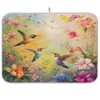 Vivid Pattern Extra Large Kitchen Dish Drying Mat, Beautiful Hummingbirds