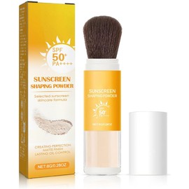 Mineral Sunscreen Setting Powder,Powder Sunscreen dor Scalp, Translucent Mineral Brush Powder, Natural Matte Oil Control Lasting Lightweight Breathable Sunscreen Setting Powder & SPF 50, For All Skin Types