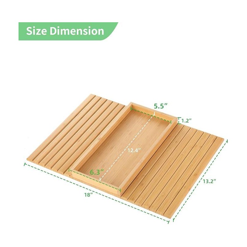 GEHE Sofa Arm Tray Bamboo Sofa Tray Table for Couch,
