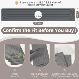 Faucet Mat for Kitchen Sink Sink Splash Guard- Super Absorbent Diatomite Fast Drying Splash Guard, Prevents Moisture Buildup Sink, Durable Protector for Kitchen,Bathroom Counter