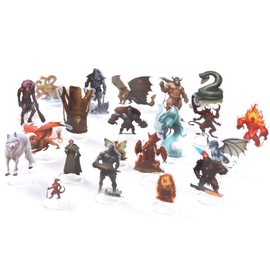 DND Miniatures Dungeons and Dragons Starter Set 170 Fantasy Art Minis for D&D 5E Pathfinder Flat Plastic Figures for TTRPG Tabletop RPG Games Accessories Unique for DM (minia)
