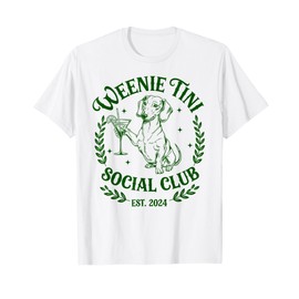 Dachshund Weenie Tini Social Club Lover funny Weiner Dog T-Shirt for Men Women