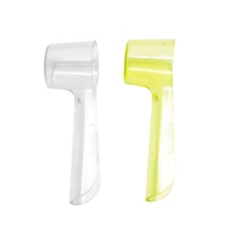 2 Pack Toothbrush Covers Compatible with Oral-B Replacement Heads, Electric Toothbrush Cover Caps for Travel Home (Clear,Yellow)