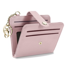 Airkit Small Wallets Woman RFID Blocking Leather Credit Card Holder - with ID Window - Card Wallets for Women - with Zipper Coin Purse - Keychain Wallet