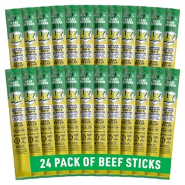 Lorissa's Kitchen Premium Grass-Fed & Finished Beef Jerky Snack Sticks 24-Pack: Jalapeño Flavor, 8g Protein, Certified Free from Top 9 Allergens, Gluten-Free, Non-GMO, Zero Sugar, Keto, Paleo