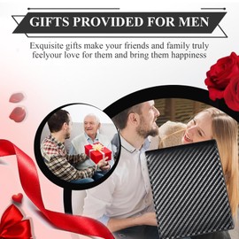 Short Wallet, Horizontal Carbon Fiber Wallet for Men, Business Youth Personality Coin Purse with Multi-Card Slot, Slim Leather Wallets with Coin Pocket ID Windows and Banknote Compartments, Black