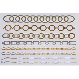 Gold Silver | (RSVP) Jewelry Flash Tattoo Stickers 083, 21x15 cm