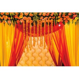 Macrame Wedding Backdrop Indian Marriage Decoration Red Curtain Flowers Background Sweetheart Engagement Photography Couples Trip Celebration Photos Artistic Photoshoot Prop 10x8ft