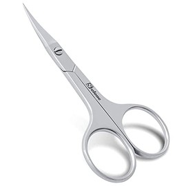 Midlion - Tijeras para cutículas de acero inoxidable multiusos para manicura, pedicura, belleza para uñas, cejas, pestañas y piel seca, hoja curvada 3
