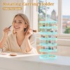 MODOWEY Rotating Earring Holder Organizer Display Tree with Metal Tray,