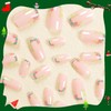 24 Pcs Christmas Press on Nails Medium Square RIICFDD Nude