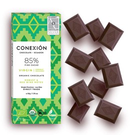 Conexion Chocolate 4 Pack Box | Organic, Raw, Vegan, Dark Chocolate Bar, Gluten-Free, Soy Free, Non-GMO, Kosher, Fair Trade | 7.4 oz… (85 Pure)