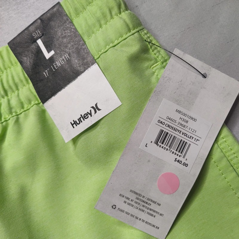 HURLEY One & Only Crossdye Green 5.5" Volley Swim Shorts
